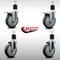 Service Caster 5'' SS Thermoplastic Rubber Swivel 1-7/8'' Expanding Stem Caster Set 2 Total Lock Brakes, 4PK SCC-SSEXTTL20S514-TPRB-2-S-2-178 - alternate 4
